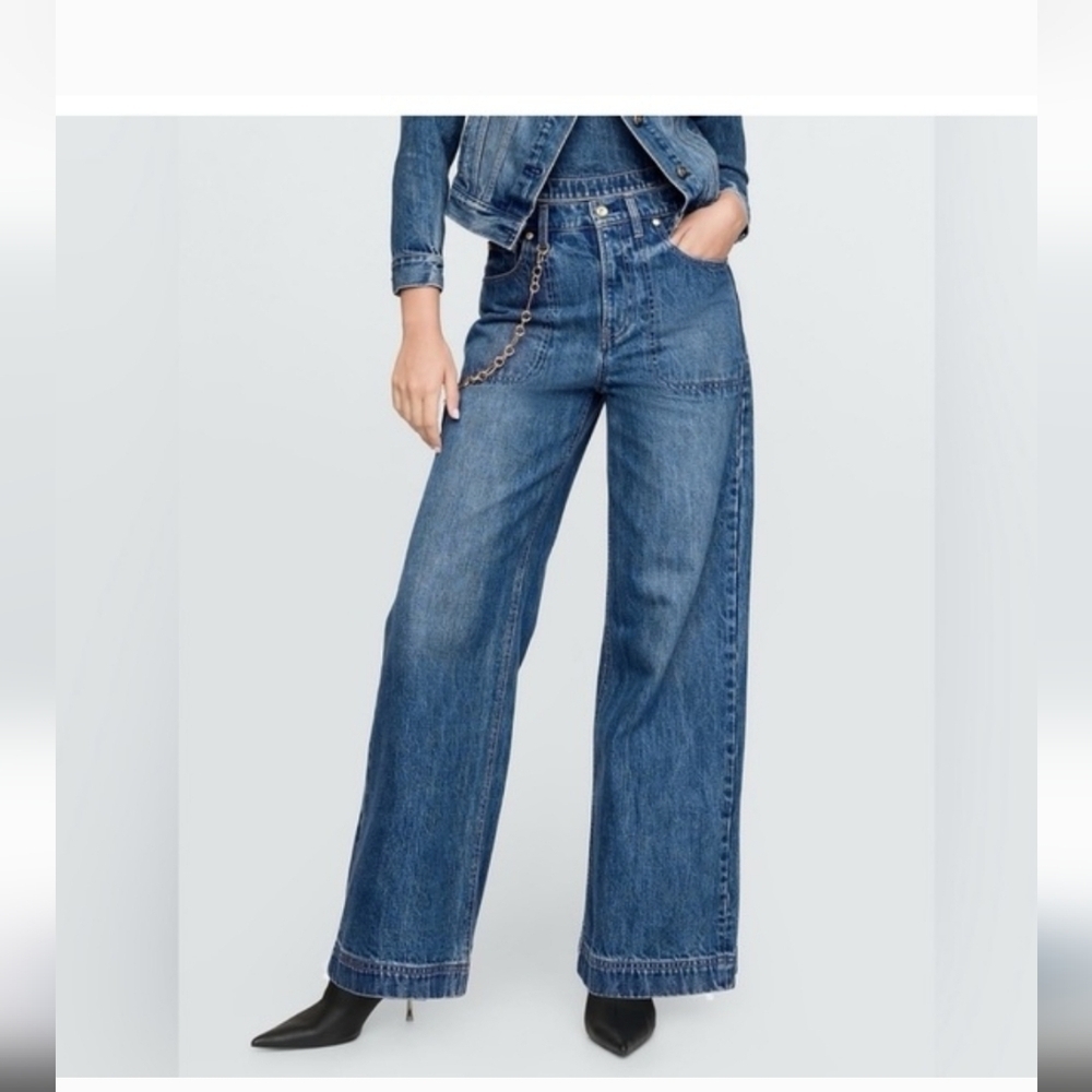 Cult Gaia Denim Flare Wide Leg Jeans Size 29